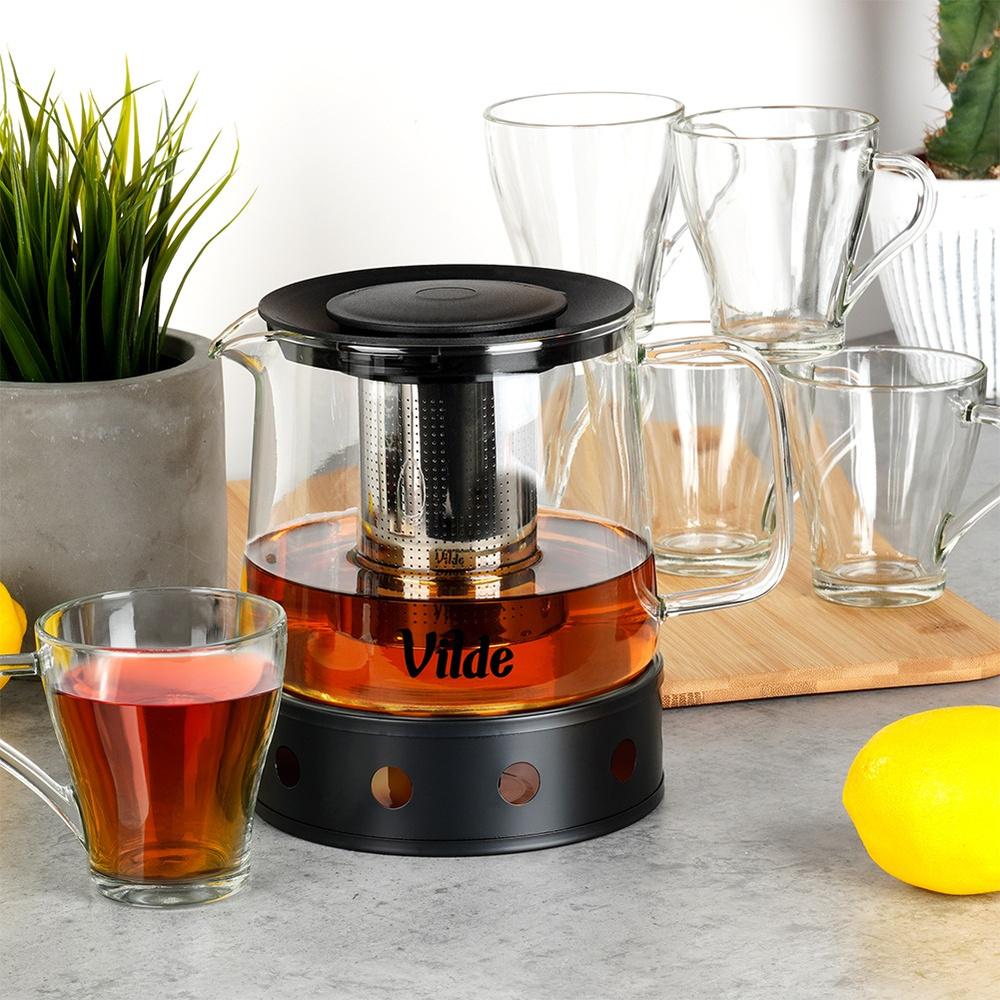 Coffee And Tea Glasses With Jug And Infuser 250 Ml / 1.5 L, 7 Pcs.