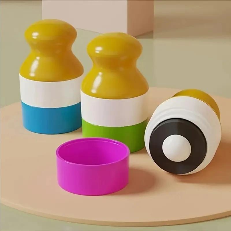 Dual Compartment Sunscreen Roller Bottle Refillable Leakproof Empty Travel Cosmetic Dispenser Portable Makeup Storage Container