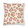 Housse d'oreiller à motif de texture léopard rose Housse de coussin décorative en polyester imprimé Housse d'oreiller à peau à taches animales X