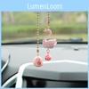 Elegante Legering Zwaan Auto Interieur Ornament Hangend Hanger Roze Zwaan Geluidsbel