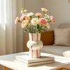 Keramikvase Handbemalt Gestreift Gepunktet Blumenvase Kürbisform Vase für Frische Und Getrocknete Blumen Heimdekoration