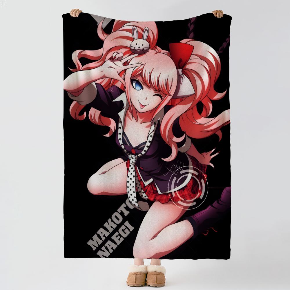 Game D-Danganronpa Throw Soft Warm Flannel Blanket, Multi-use Throw for Bed Sofa Office, Air Conditioning Nap Blanket 75x90cm