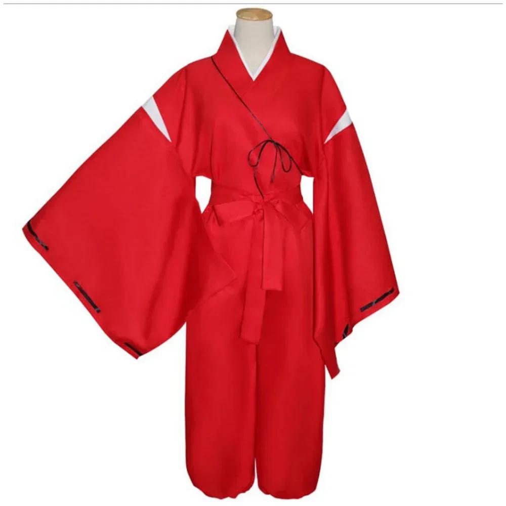 Anime Inuyasha Higurashi Kagome Kikyo Cosplay Costume Kimonos Perruque Chaussures Ensembles Halloween Pour Femme Hommes
