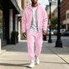 Men's Color Sweatshirt Track Suit Casual Athletic Set for Spring and Fall Outdoor Training