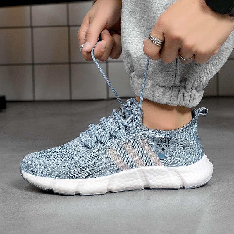 Large Size Popcorn Men's Shoes Summer Breathable Trendy Shoes Coconut Thin Running Light Casual Mesh Shoes Men