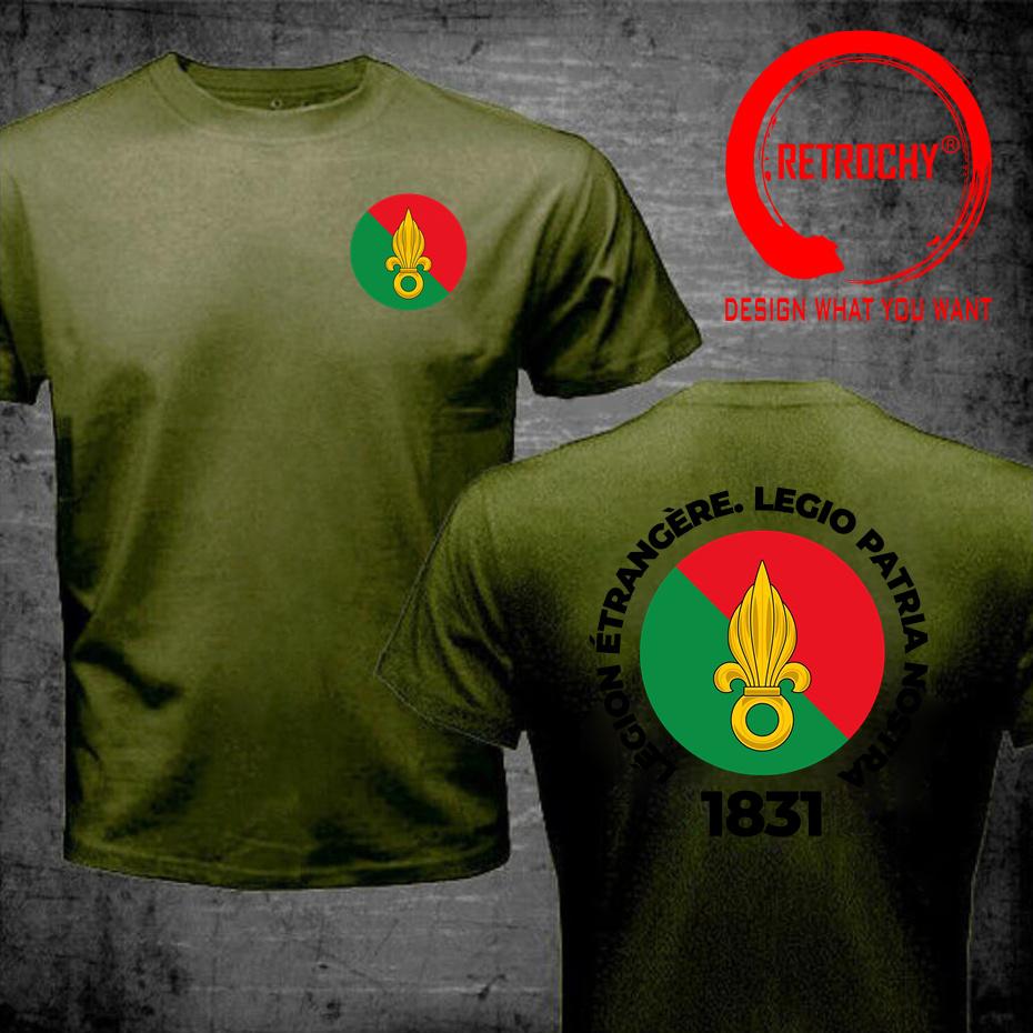 Front Back Print Fashion French Foreign Legion Army Special Forces Tshirt France Military Green T Shirt Unisex Stylish Tee Shirt