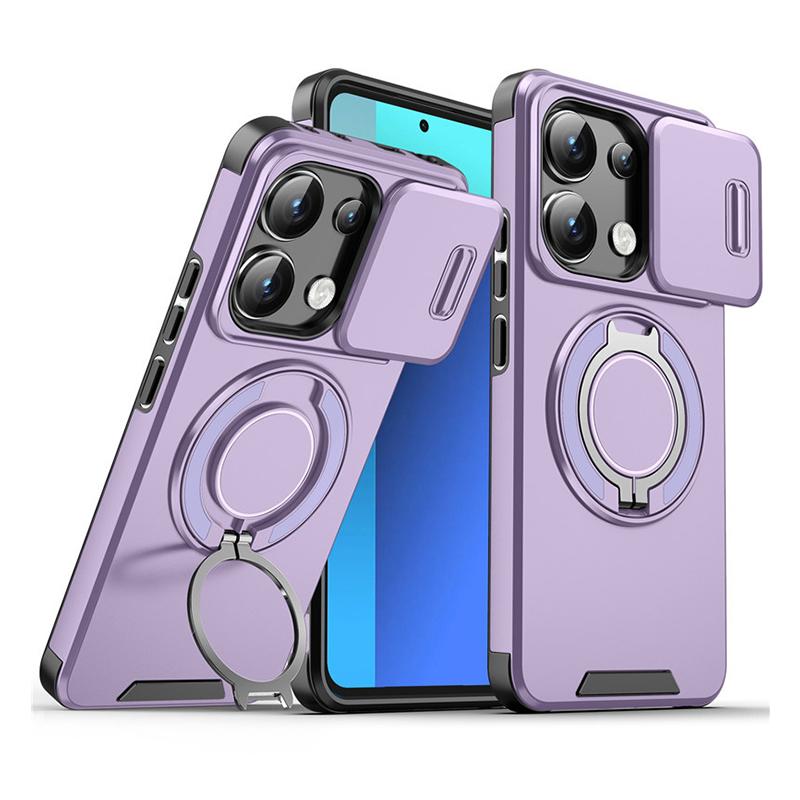 Rotating Folding Stand Matte Case For Xiaomi 14T Magnetic Armor Phone Case For Xiaomi 14T 14 T Pro Slide Camera Protection Cover
