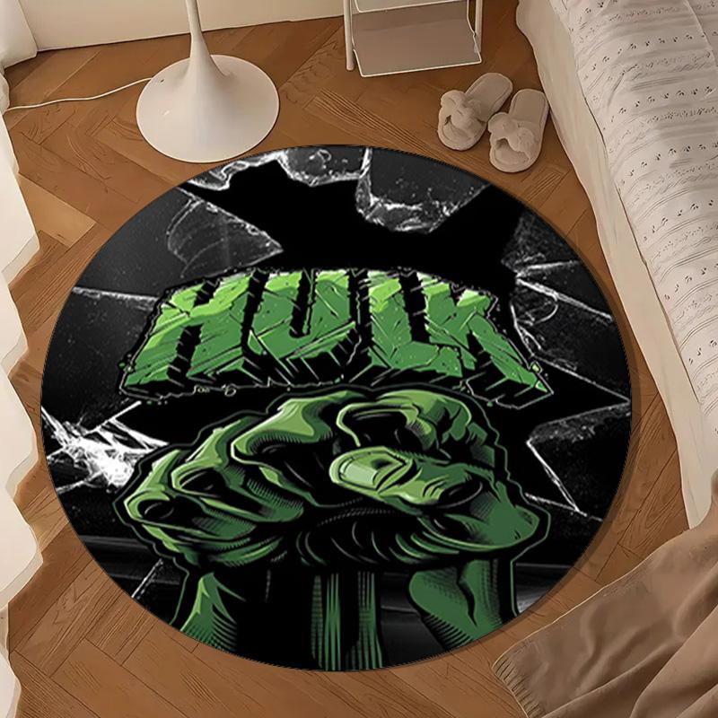 Hero Power Breaks Through Round Rug for Livingroom,Bedroom, Palyroom, Chair Rug, Area rug, Circle Carpet, Large Size Decor Fan Christmas gift