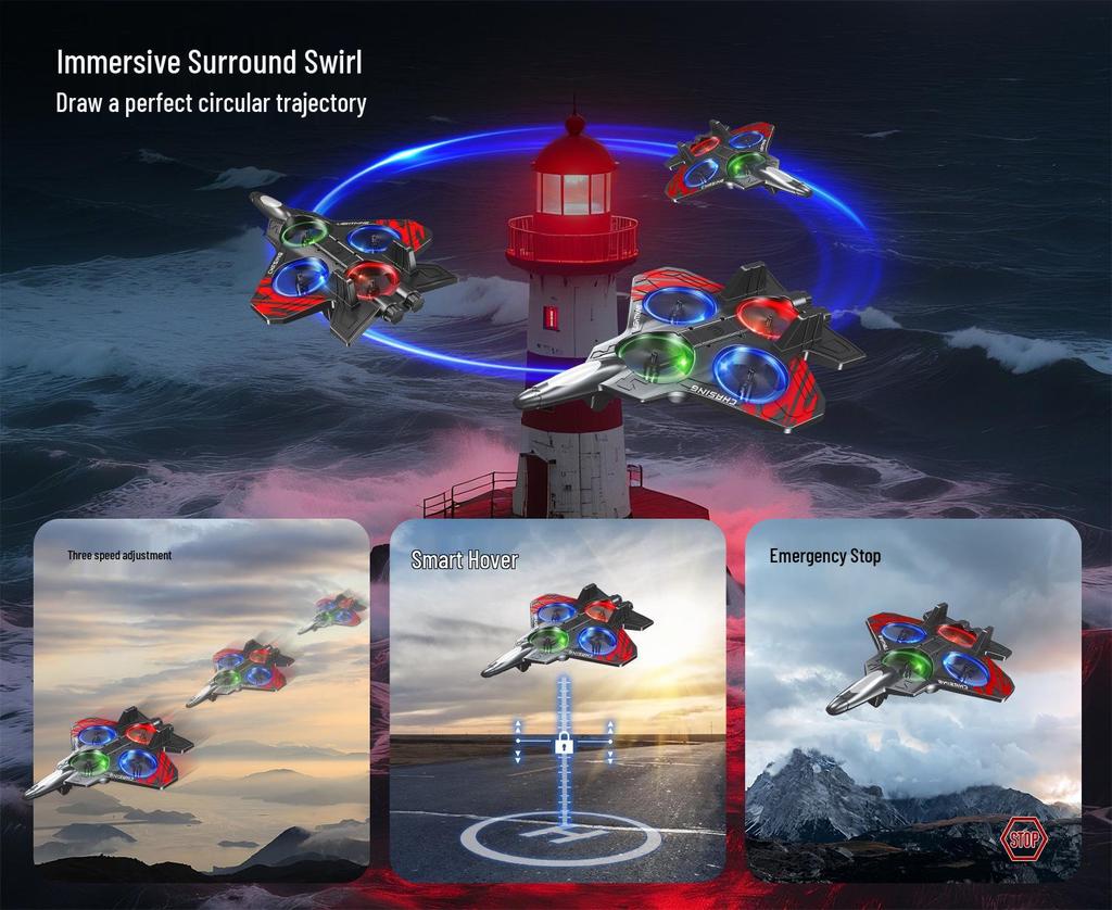 Renkli Işıklara ve 360° Takla Atma Yeteneğine Sahip A1 Uzaktan Kumandalı Köpük Uçak