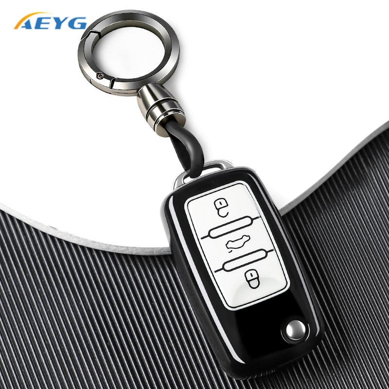 Key Case Cover Holder Fob Keychain For Vw Volkswagen Polo Tiguan Passat B5 B6 B7 Golf 4 5 6 Mk6 Jetta Lavida For Skoda Octavia