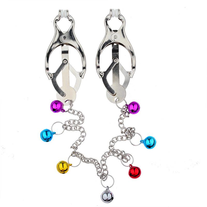 Adult Sex Toys Nipple Clamp Butterfly Bell Latex Pendant Mei Mei Clip Color Bell