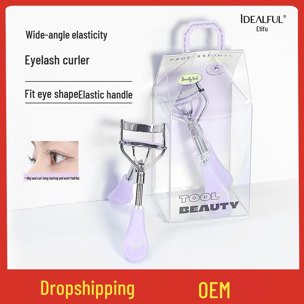 

Purple Illusion Eyelash Curler: Portable Wide-Angle Tool with Duckbill Handle