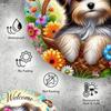 Yorkshire Terrier Metal Wall Art, Round Tin Sign 20cm for Bar Pub Decor