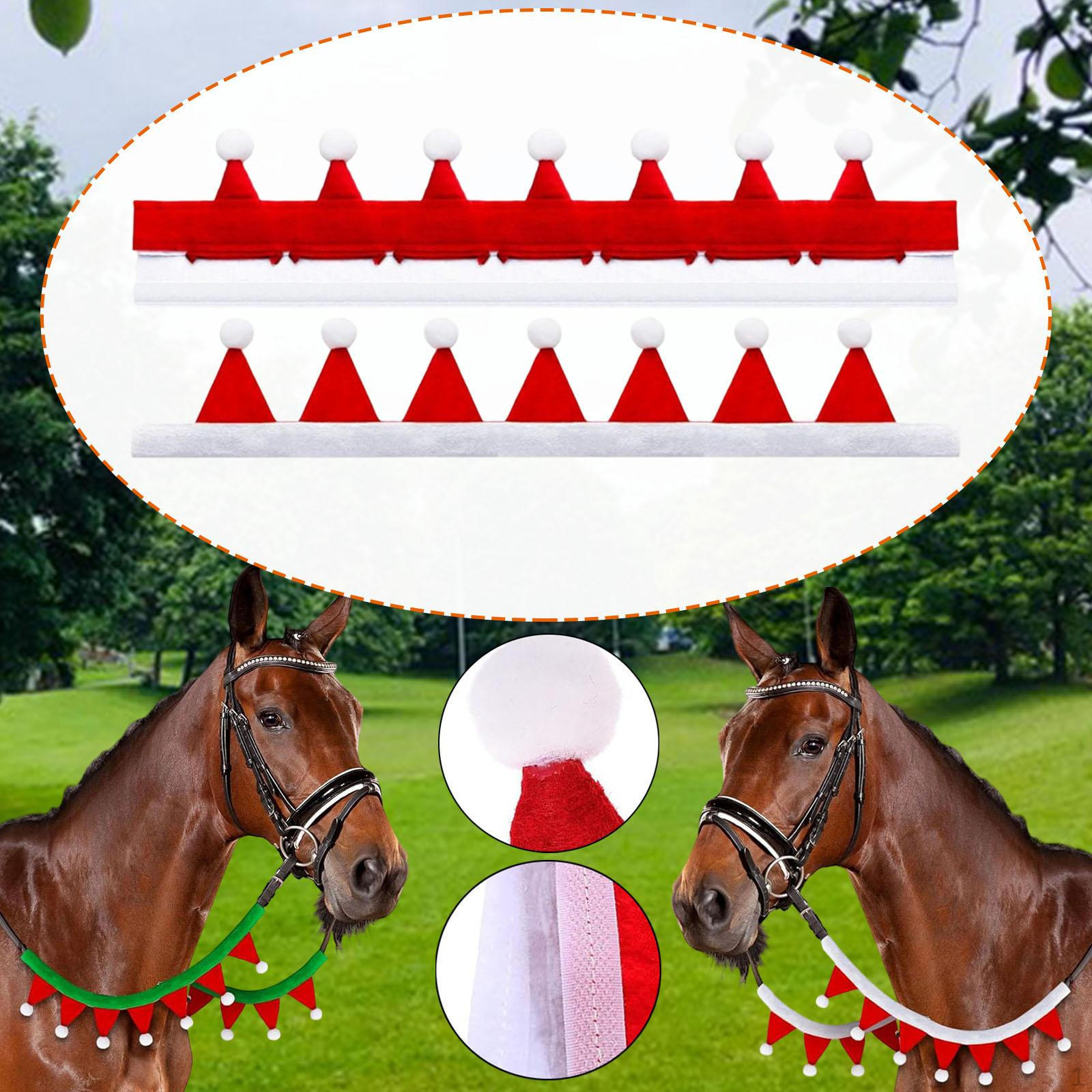 

Christmas Horse Rein Covers, Decorations, Equestrian Supplies, Costume Accessories white and red