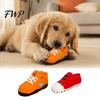 Natural Rubber Dog Toys for Aggressive Chewers Cartoon Shoe Squeaky Toy, Funny Sneaker Shape Chew Toy Soft Elastic Teething Dogs Small Medium
