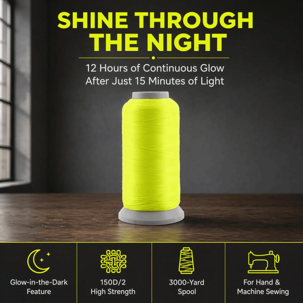 Glow Effect Glow In The Dark Thread Spool Wound Hand Sewing Thread  For Textiles
