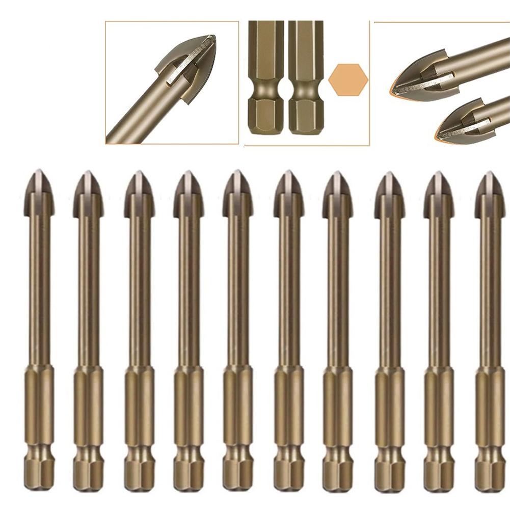 Cross Hex Drill Bit Set For Concrete Porcelain Tile Glass Metal Professional Multifunction Triangle Drill Bits Kit Tools Carbide