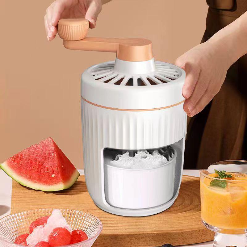 Portable Hand-Crank Ice Shaver: Mini Smoothie Maker & Manual Ice Crusher for Home Kitchens