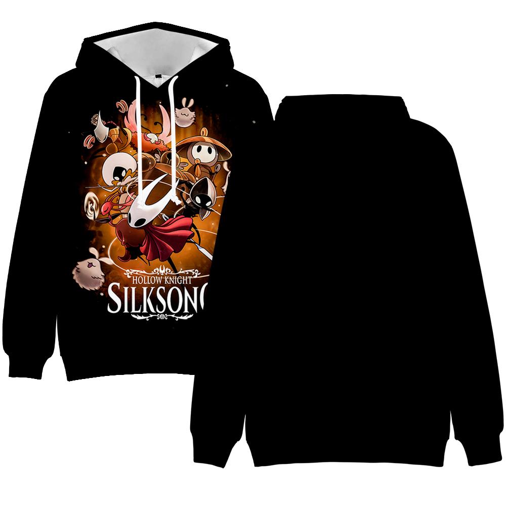 

Толстовка Hollow Knight Silksong с капюшоном Harajuku Autumn Pullover Fashion Unisex Long Sleeve Casual Streetwear Свободная уличная одежда XXS