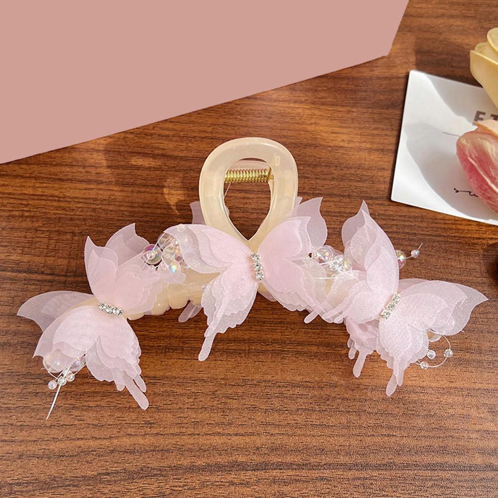 New Fashion Simulation Butterfly Hair Clips Women Elegant Clip Crab Bow Ponytail Hair Headdress I6J0