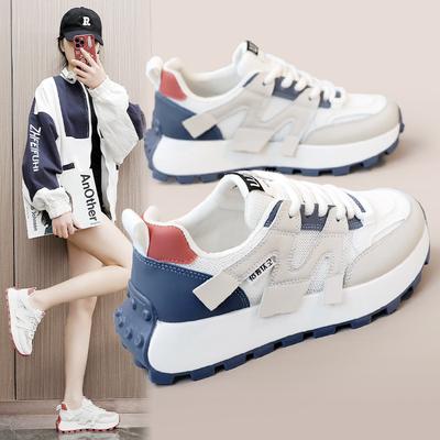 G6822-5 New Dad Shoes Women's Spring/Summer Height Increasing Breathable Platform Mesh Surface White Shoes All-Matching Travel Shoes