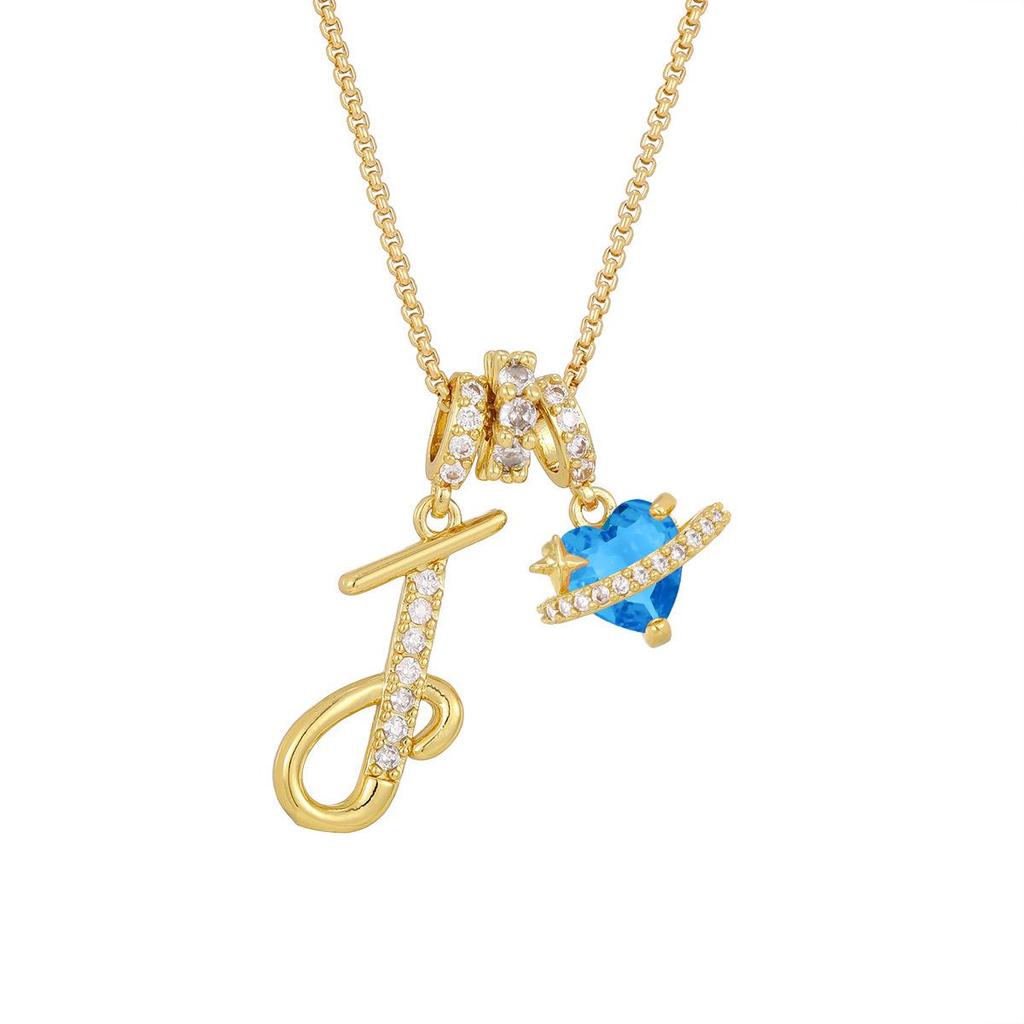 Fresh English Flower Letter Necklace - Delicate Girl's Charm Pendant