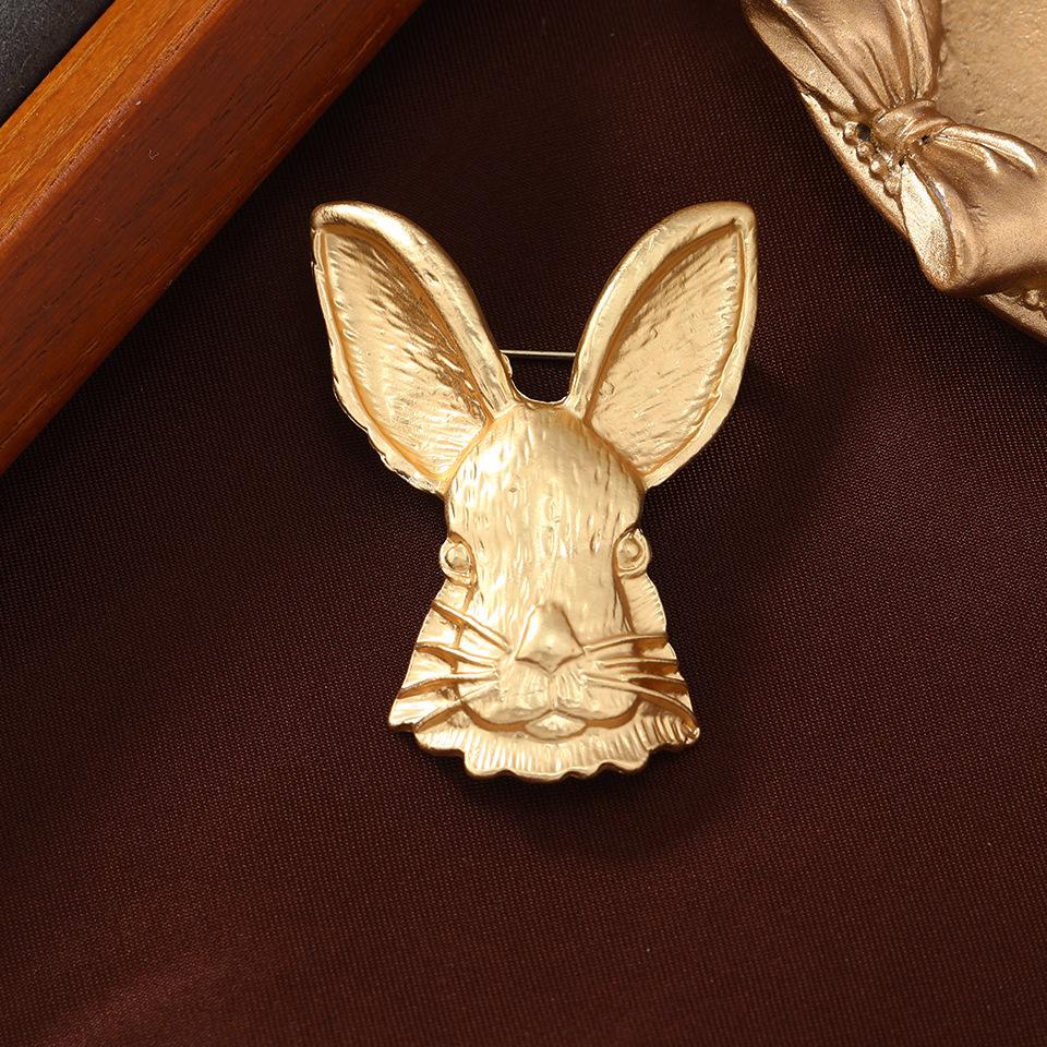 

Брошь в виде кролика со знаком зодиака Mute Gold Retro Animal Pin Cute Schoolgirl Bag Buckle Accessories