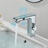 White Smart Sensor Basin Faucet Screen Digital Display Hot Cold Water Mixer Tap Touchless Vanity Sink Faucet For Bathroom