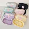 Candy Color Ballet Style Soft Pencil Case Girl Bowknot Stationery Storage Bag High-Value Vertical Pencil Case