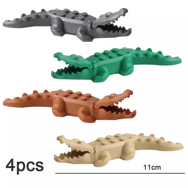 MOC Zwierzęta Zoo Klocki Słonie Tygrysy Słonie Małpy Łosie Niedźwiedzie Owce Wielbłąd Koń Krokodyl Lampart Mini Klocki DIY T11