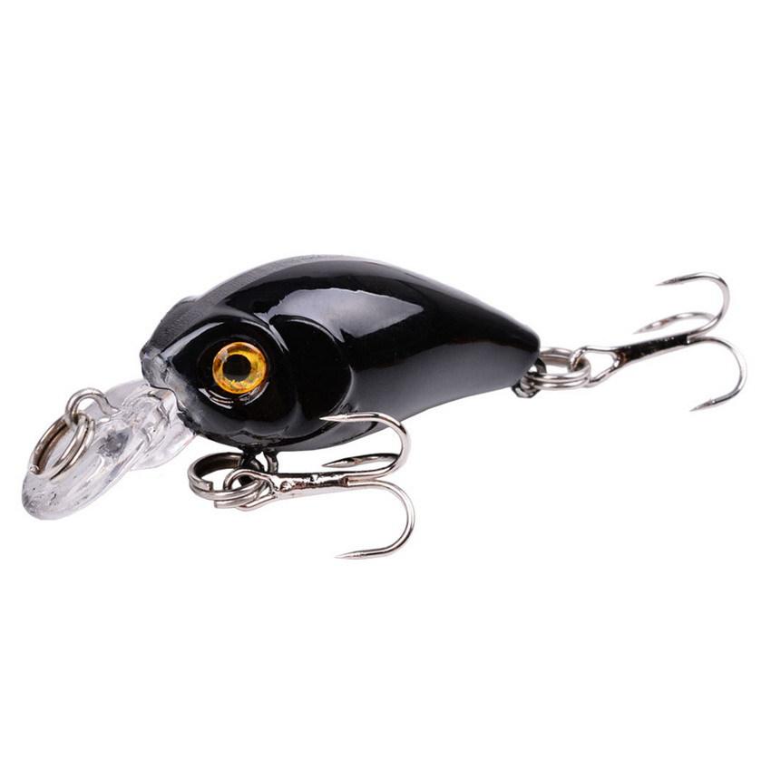ABS 4.5cm Rocker Fat Minnow Artificial Hard Bait 4g Bionic Lure Plastic Mini Fish Bait with Hooks Saltwater Bass/Trout