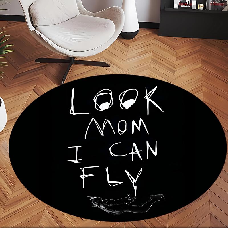 Travis Scott (1) Covor Rotund de Birou Covor Decorativ de Podea pentru Birou Dormitor Sufragerie și Spațiu de Acasă