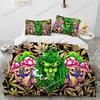 Artwork Unique Maple Weed Plant Green Death Skull Smoke Bedding Set Queen/King Size Duvet Cover Comforter Soft Cozy Home Textile