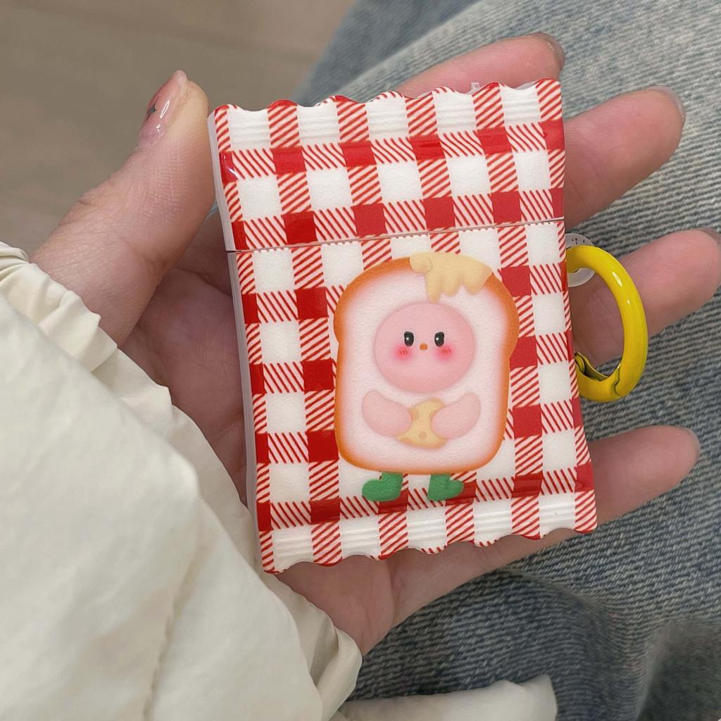 Pouzdro s motivem toastu s chlebem a kresleným roztomilým nárazuvzdorným pouzdrem pro Apple Airpod 3 2 1 Pro 2nd bezdrátová Bluetooth sluchátka s nabíjecím boxem