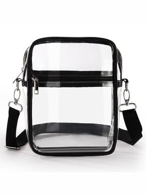 PVC Transparent Women's Shoulder Bag: Multifunctional Mobile Phone Messenger & Fitness Storage with Adjustable Strap