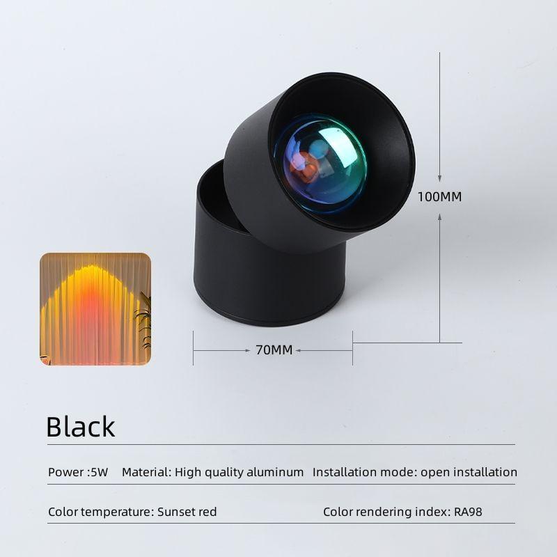 

Накладной точечный светильник, светодиодный потолочный светильник на закате, потолочный светильник COB, светильник с регулируемым углом, декоративный атмосферный светильник для гостиной 70*100mm чёрный