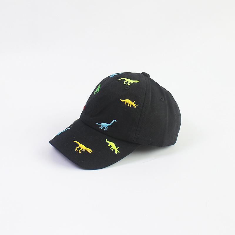 

Cartoon Dinosaur Embroidery Baby Cap Summer Kids Baseball Cap Outdoor Adjustable Infant Boy Girls Sun Hats 1-3 Years чорний