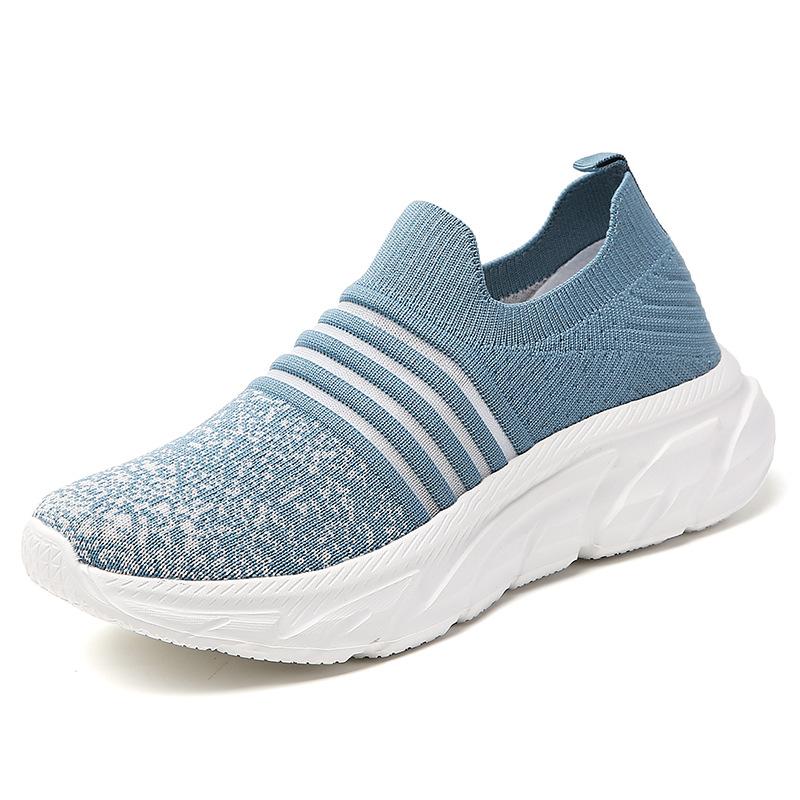 Fashion Plus Size Women's Sneakers Slip On Breathable Flats Casual Shoes Outdoor Lightweight Soft Bottom Non-slip Sports Running Shoes