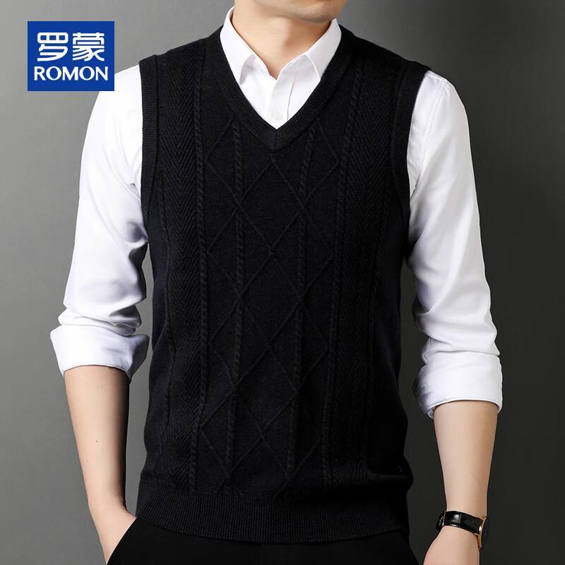 ROMON Men's V-Neck Knitted Sweater Vest