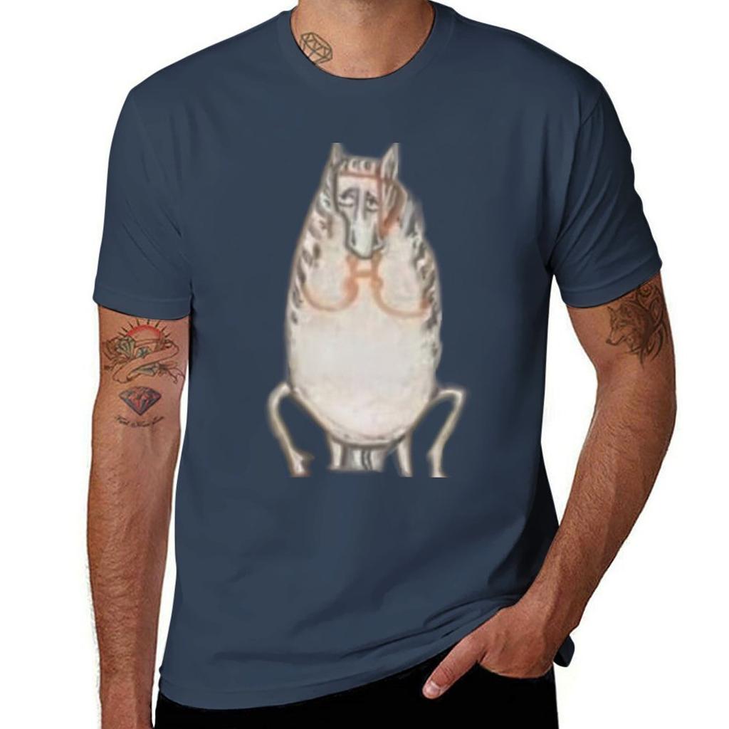 Cursed Medieval Horse TShirt Basic All Season Solid TShirt