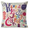Christmas Celebration Pillow Elk Snowman Festive Cushion Cover Red Sofa Back Cushion Pillow Cover