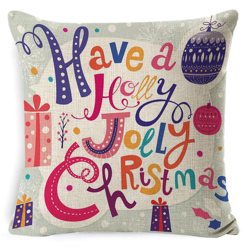 Christmas Celebration Pillow Elk Snowman Festive Cushion Cover Red Sofa Back Cushion Pillow Cover