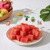100PCS Disposable Cocktails Picks, Natural Bamboo Stick, with Beach Fruits Palm Trees Decoration, Fruit Picks for Parties And Picnic Plating
