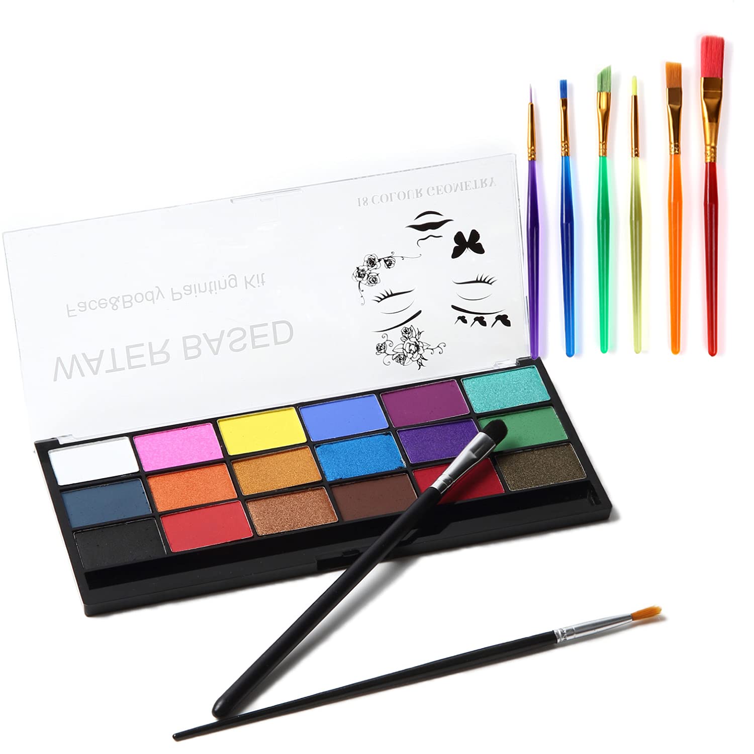 

Worldcosmetics365 Краска для лица Безопасная для тела Стойкая Рождественский набор из 18 цветов, Рисование, Макияж, Тени для век, Подводка для глаз, Румяна, Макияж, Косплей, Реквизит,