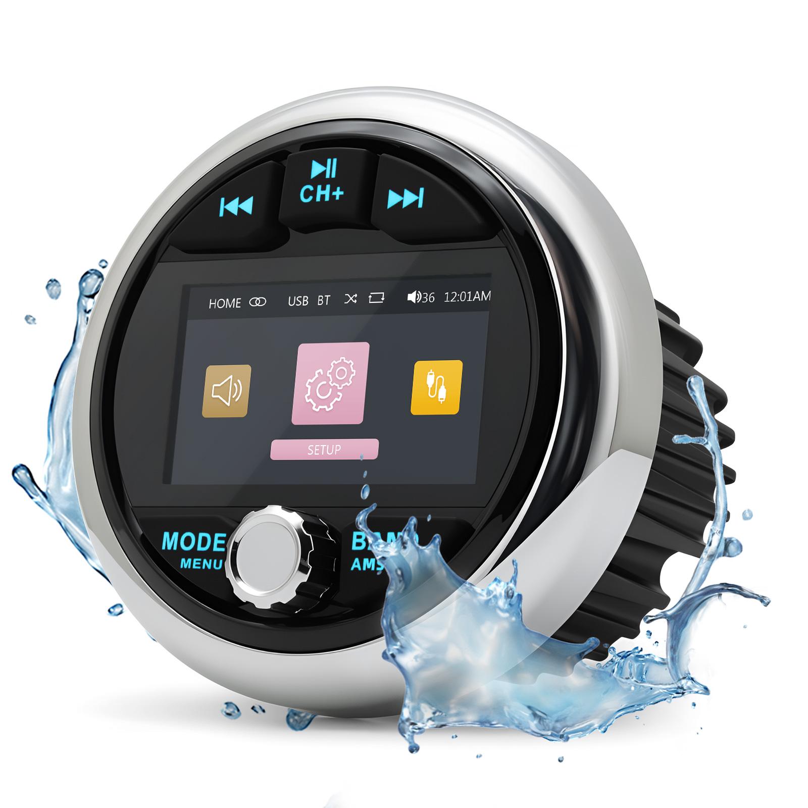 

MP5 Marine Stereo Radio Player Waterproof Bluetooth-compatible FM AM Audio Player Media Player For Boat Yacht ATV UTV Cart