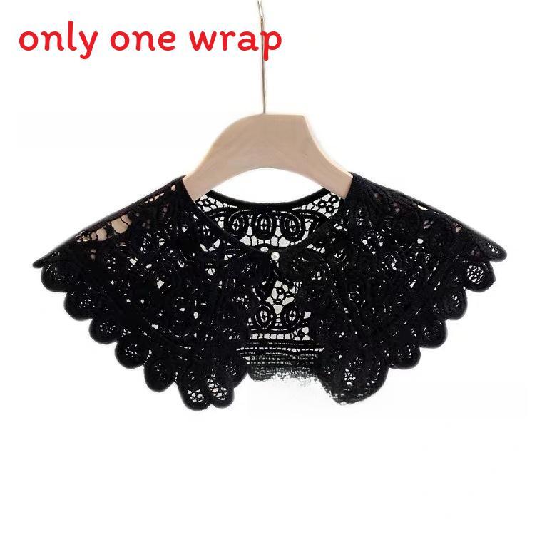 Cotton Vintage Lace Crochet Small Shawl With Floral Pattern For Women Summer Fashion