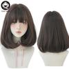 7jhh Wigs Natural Comfortable Synthetic Wig For Women Black Shoulder Straight Hair 14 Inch Fashion Hairstyle Wig