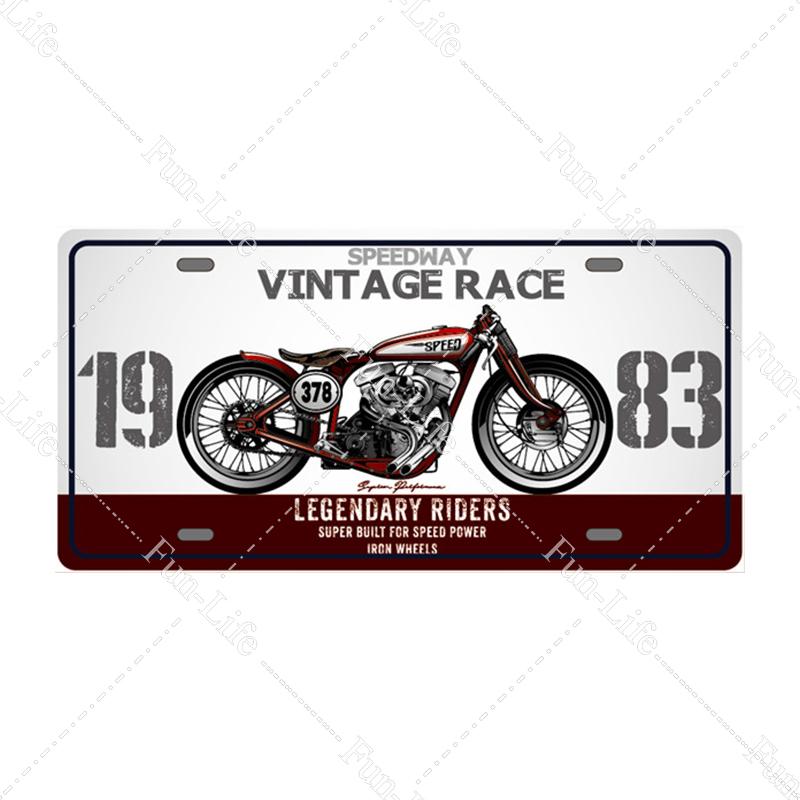 Motorcycle Vintage Metal Poster Retro Route 66 Motor Tin Signs Board / Pub / Bar / Cafe / Garage Decor 15x30cm