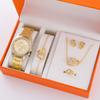 Popular Five-Piece Women'S Watch Three-Eye Set Quartz Diamond-Encrusted Watch Gift Bracelet Watch