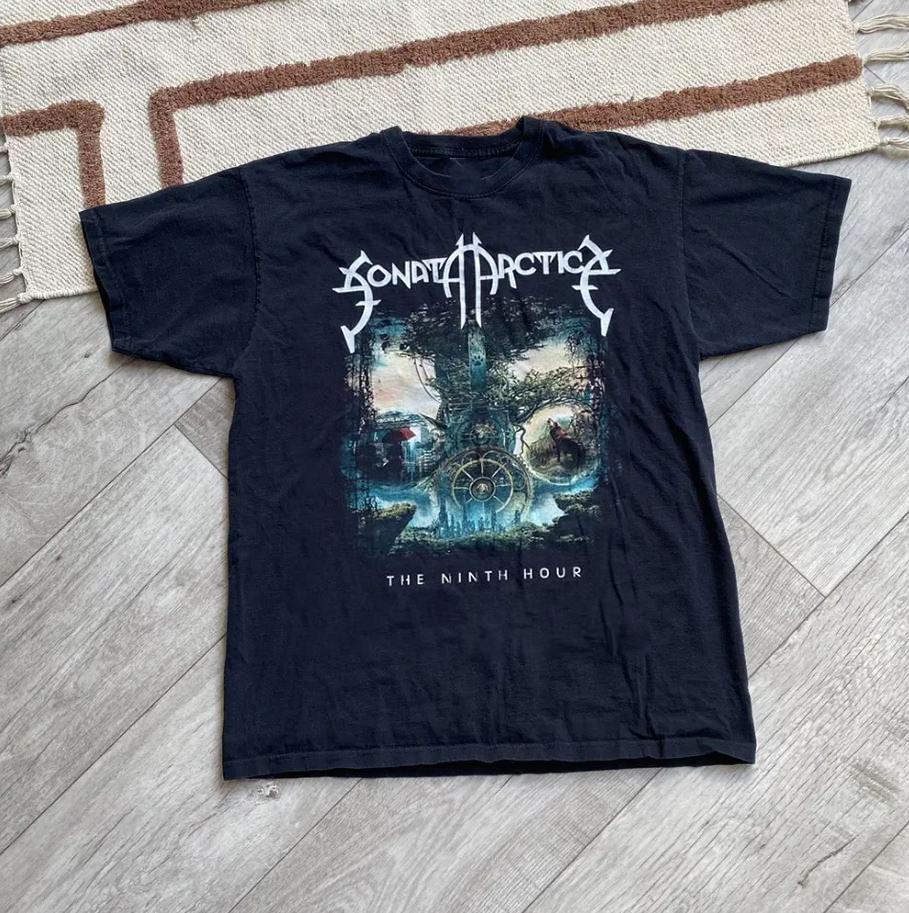 

SONATA ARCTICA ГРУППА ДЕВЯТЫЙ ЧАС Мужская Женская Хлопковая Футболка UU1119 Унисекс Футболка XXXL